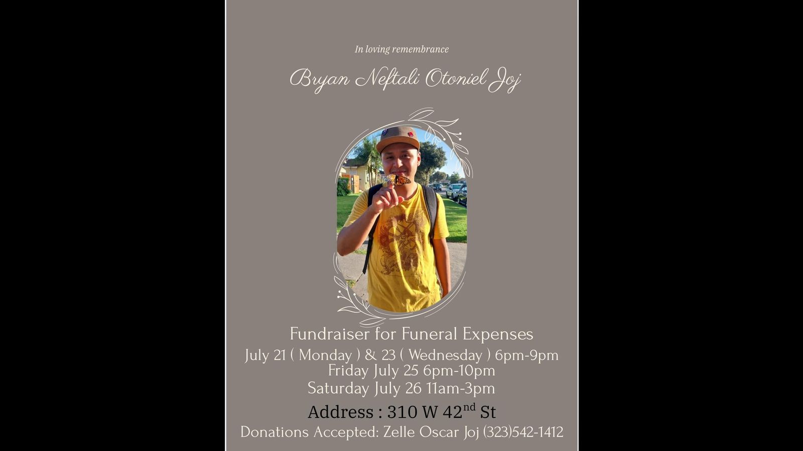 DavidWSWSarts's tweet card. According to his family, Brayan had only months prior immigrated to the US from Guatemala, “in hopes of supporting his mother and siblings.”