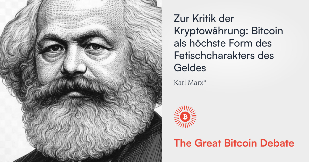 B2029org's tweet card. A Critique of Cryptocurrency: Bitcoin as the Highest Form of the Fetish Character of Money Written in the style of Karl Marx