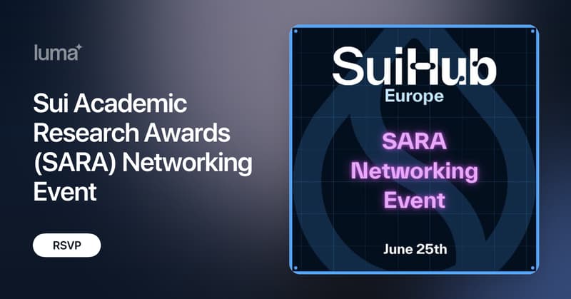 GDanezis's tweet card. About Join us at the SuiHub in Athens for an exclusive evening of networking and discovery, centered around the Sui Academic Research Awards (SARAs). This…