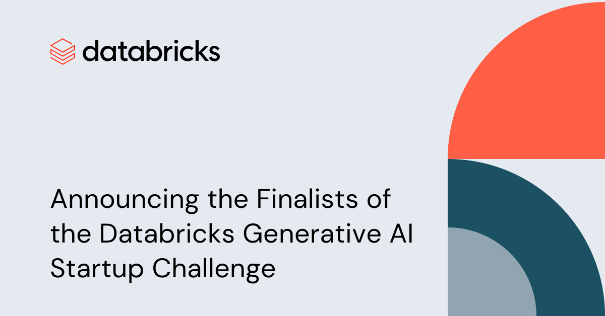 OrbyAI's tweet card. The Databricks Generative AI Startup Challenge has selected four finalists to compete for the chance to win over $1M in prizes.