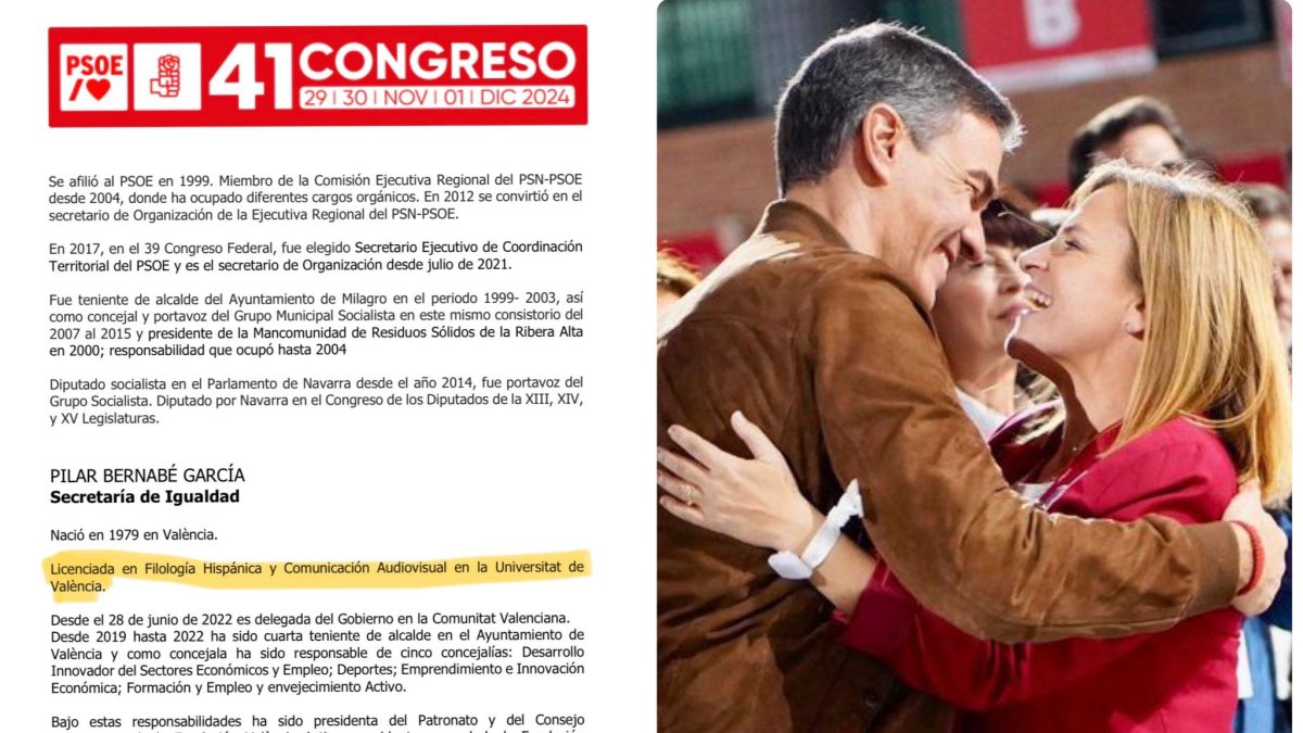 benjalh1971's tweet card. Hasta ayer la delegada del Gobierno aún constaba con estudios fake en un documento del PSOE recién eliminado, echando por tierra su excusa de que "fue un error de transcripción en la web" y no...