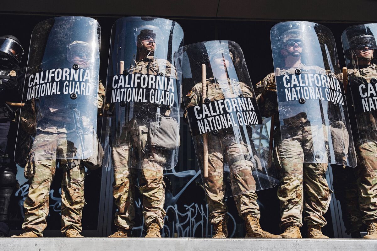 BobVanVoris's tweet card. President Donald Trump can continue to use California National Guard troops to respond to protests in Los Angeles as a legal challenge over the deployment proceeds, a federal appeals court ruled.