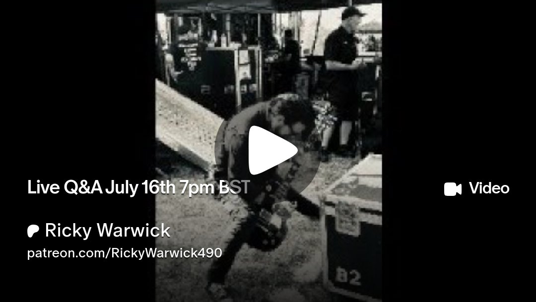 rickywarwick's tweet card. Get more from Ricky Warwick on Patreon