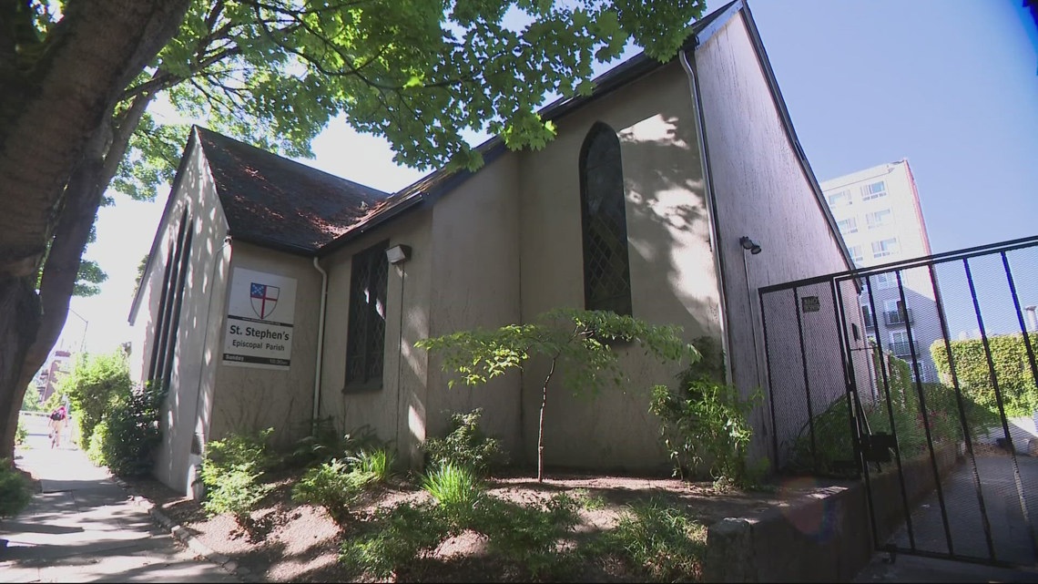 LarsLarsonShow's tweet card. The shelter at the former St. Stephens Episcopal Parish will open Aug. 4, according to Portland city officials.