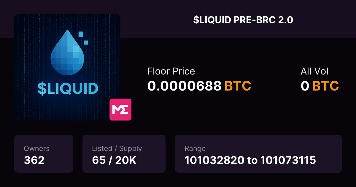 daidnft's tweet card. Inscriptions 101032820 to 101073115 | The First Liquid Pre-Tradable BRC 2.0 Token