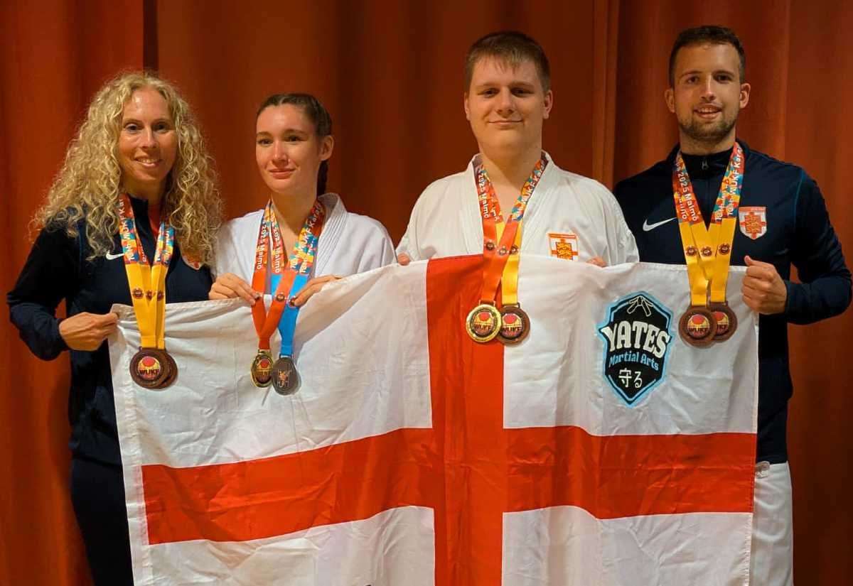 KentOnlineSport's tweet card. A martial arts club have been celebrating after four of their athletes claimed two medals apiece from the WUKF World Karate Championships.