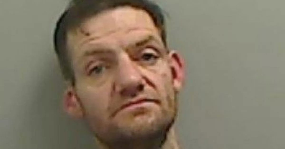 TeessideLive's tweet card. David Fergus turned violent if his girlfriend did not hand over cash for more drugs
