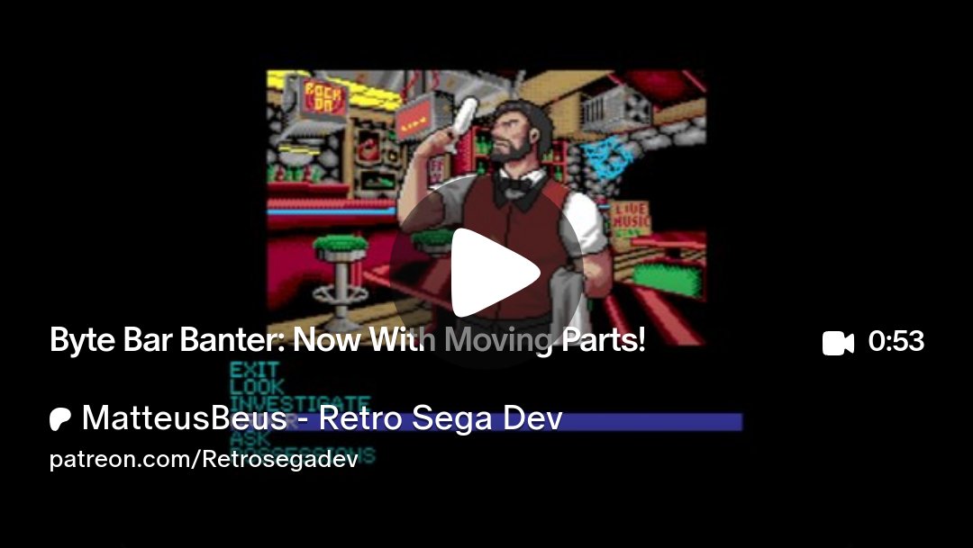 matteusbeus's tweet card. Get more from MatteusBeus - Retro Sega Dev on Patreon