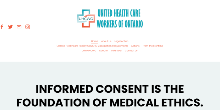 uhcwo's tweet card. Back in August, a Proposed Class Action was filed in Oshawa (Durham). This had to do with health care workers who were forced from their jobs over the injection mandates. The Representative Plainti…