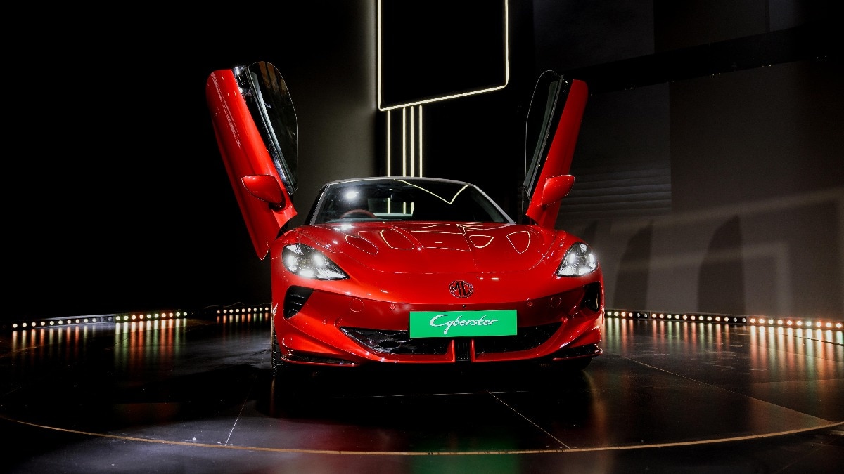 ProfNoorul's tweet card. MG has launched the Cyberster electric roadster in India at Rs 72.49 lakh (ex-showroom), blending iconic design with high performance, futuristic tech, and a 580km range. Deliveries begin August 10.