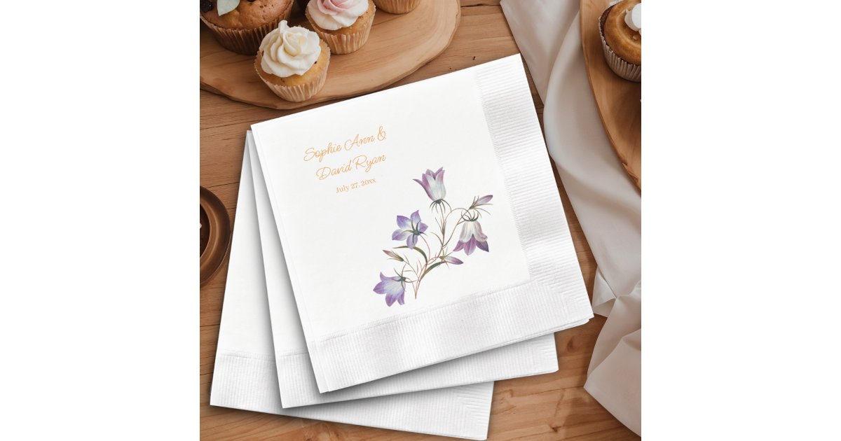 i_laurentina's tweet card. Elevate your wedding reception with our Elegant Floral Wedding Napkins, beautifully adorned with charming bellflowers. The delicate floral design adds a romantic flair, making them perfect for both...