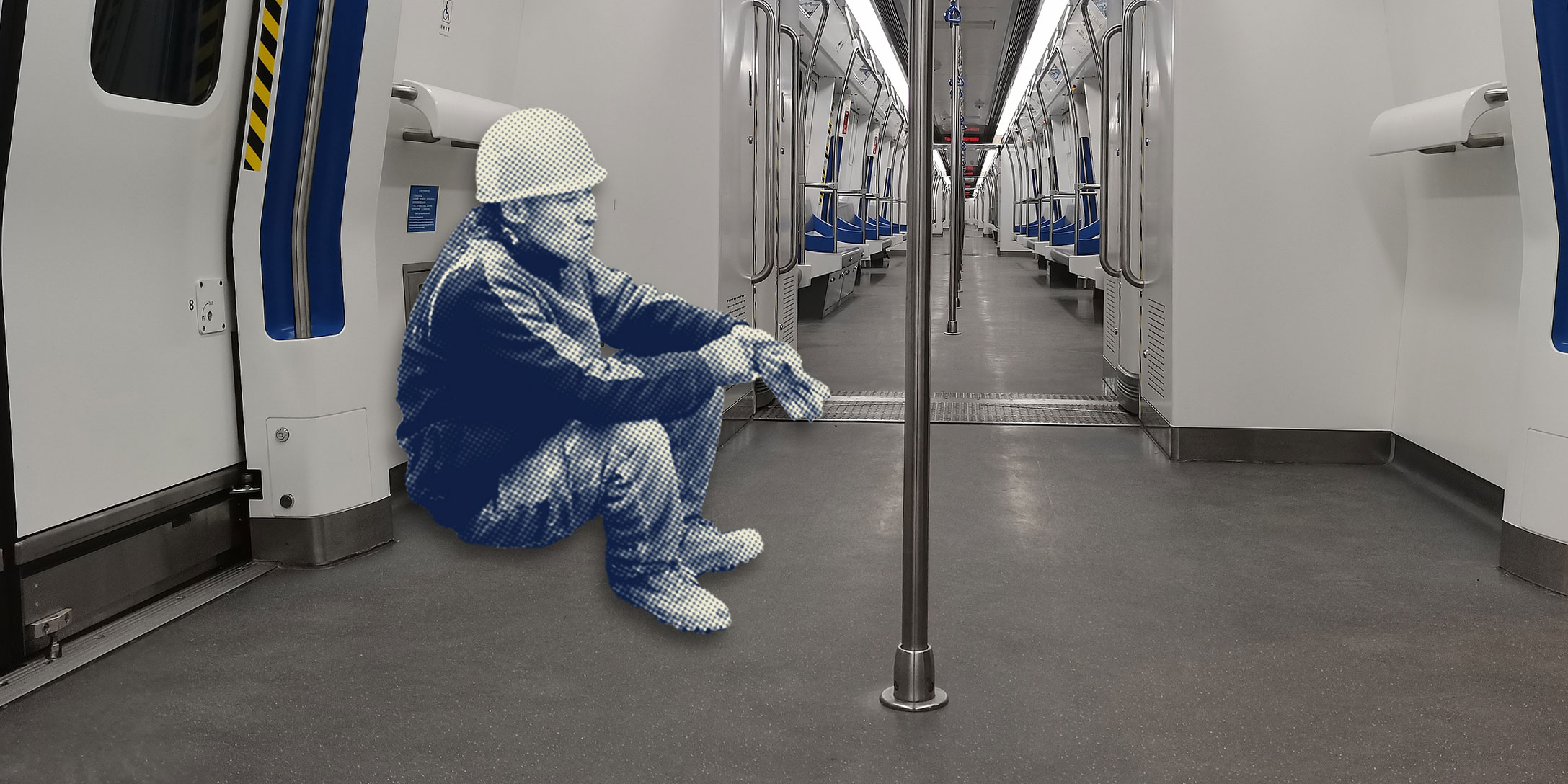 claraweiss_wsws's tweet card. Construction laborers in dusty outfits are shying away from seats on city transit systems over fears of getting into arguments with other passengers.