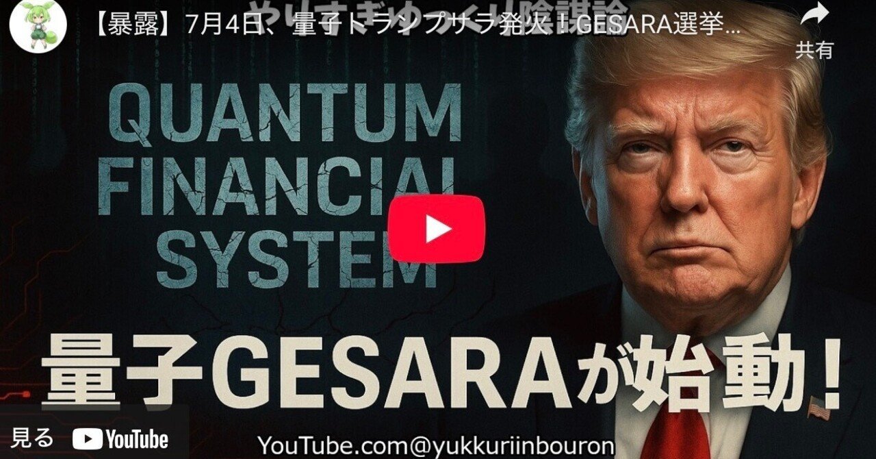 ResetEconomy's tweet card. 【暴露】7月4日、#量子トランプサラ発火 ‼️ #GESARA選挙 と1955年価格の復活で世界経済が再起動‼️ by やりすぎゆっくり陰謀論　25分 https://youtu.be/HlDLnS7rZPE?si=pVNz9S5nXd1-Uv8k