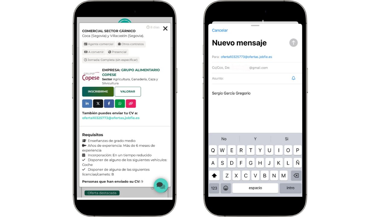 Jobfie's tweet card. Descubre cómo enviar el CV a la empresa de forma rápida y sencilla con la nueva funcionalidad de Jobfie, directamente por email con tu CV