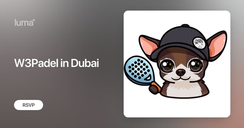 w3padel's tweet card. About Event 📅 May 2nd | 🕒 5:30pm - 7:30 p.m Join Us for the Web3 Padel Experience & Networking During TokenDubai 🎾 Connect with Web3 artists, builders,…