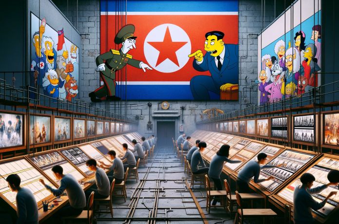 UltraTextual's tweet card. Descubre cómo Corea del Norte ayudó a animar 'Los Simpson', utilizando su estudio SEK para trabajar clandestinamente a pesar de las sanciones.