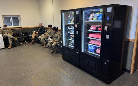 zadevadnais's tweet card. Drivers getting their cars inspected on Kapaun Air Station can use the on-site vehicle safety kit vending machines.