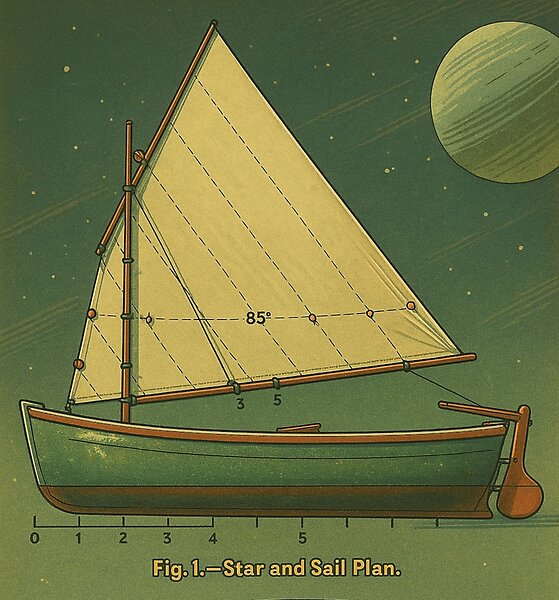 TESCAPE's tweet card. Sailing among the stars