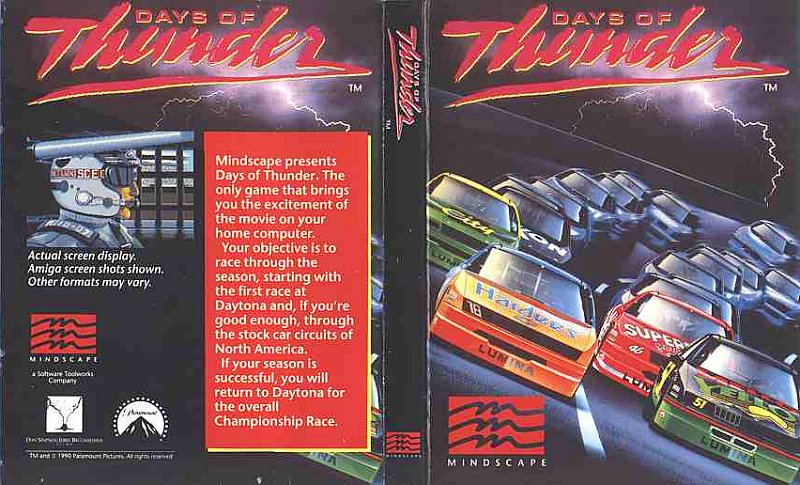 fgasking's tweet card. Days of Thunder was based on the film starring Tom Cruise based around NASCAR racing in the USA. Mindscape got the rights to make a tie-in game and it was released on all the major platforms in the...