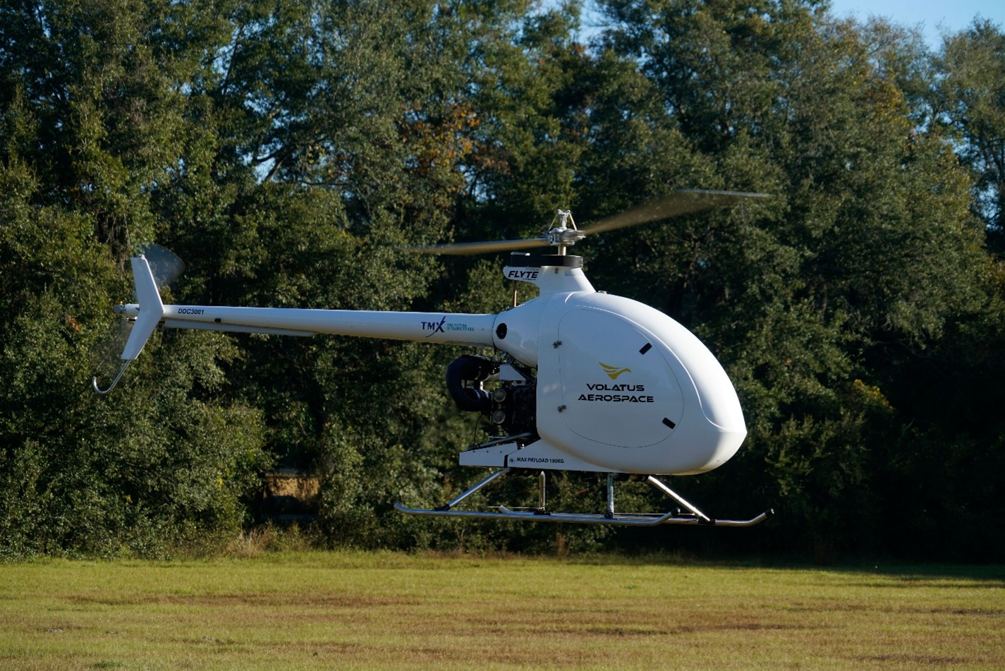 NextGen_Defense's tweet card. Volatus' gasoline-powered cargo drone transports medical supplies and military gear, featuring 180-kilogram capacity and 200-kilometer operational range for logistics.