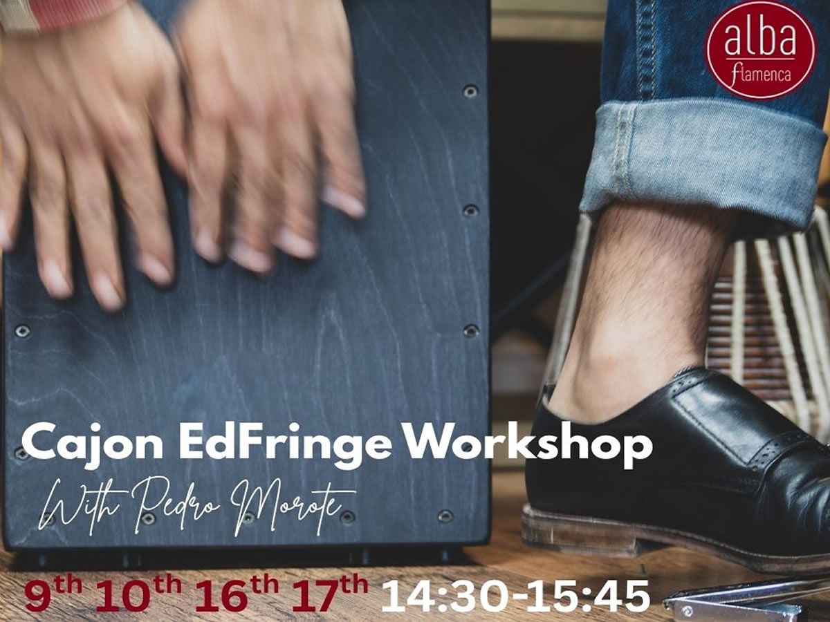 WhatOnEdinburgh's tweet card. Join Alba Flamenca for some vibrant Flamenco Cajon Workshops with Pedro Morote (cajon), joining us direct from Madrid for August 2025. What's On Edinburgh - your guide to events in Edinburgh!