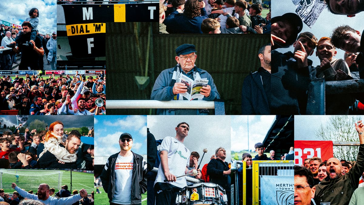 dialm4merthyr's tweet card. In South Wales, a fanbase’s stubborn and burning love has brought their club back from the brink…