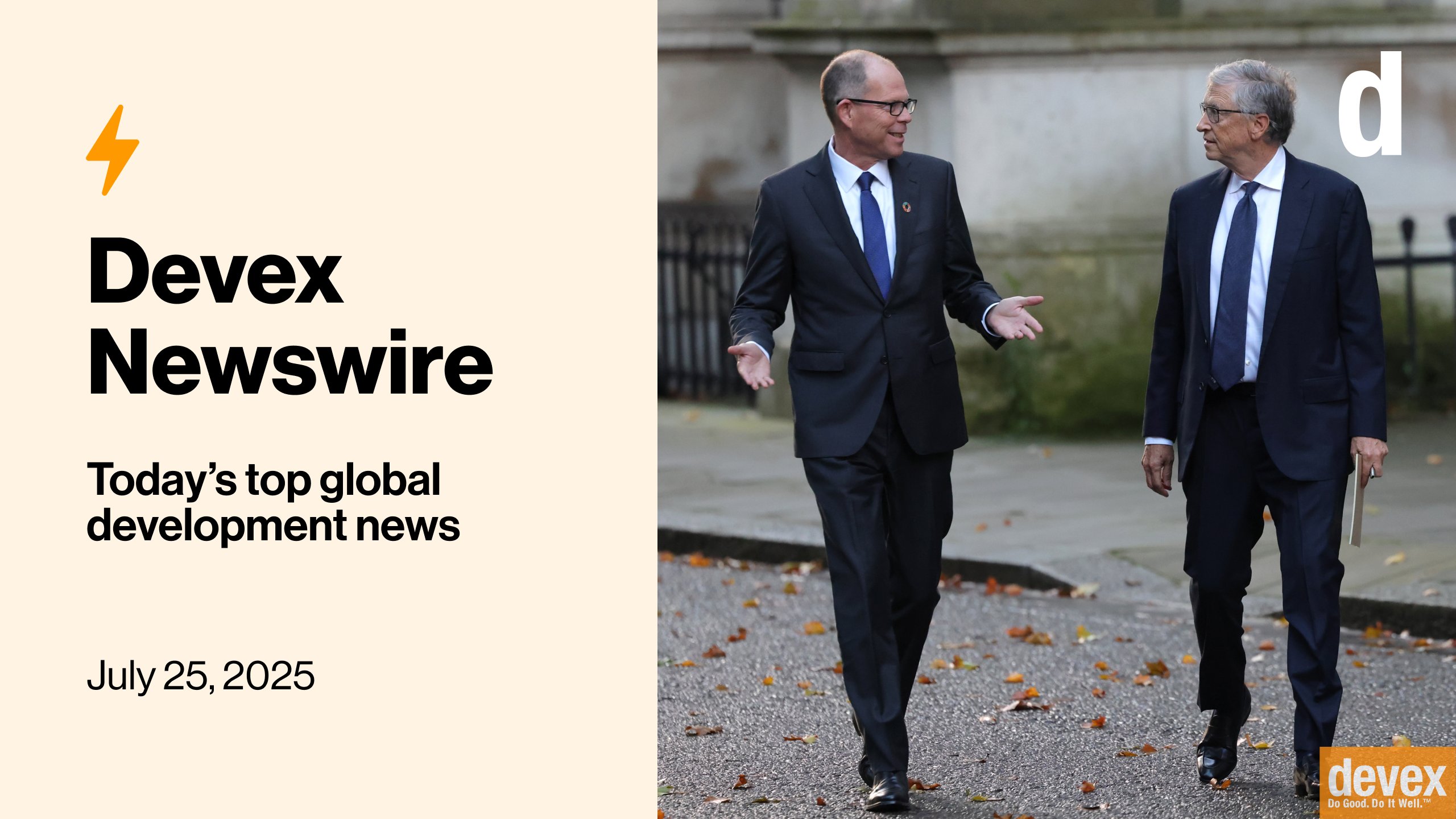devex's tweet card. Mark Suzman says the bedrock principles that have driven the foundation for the past quarter of a century will remain — though on steroids. Plus, health aid drops, and how economic resilience...