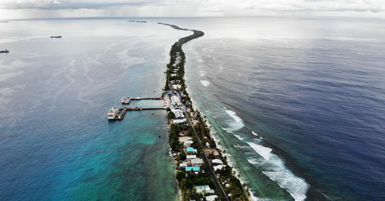 WIREDScience's tweet card. The Pacific island nation of Tuvalu could be submerged in 25 years due to rising sea levels, so a plan is being implemented to relocate its population to Australia.