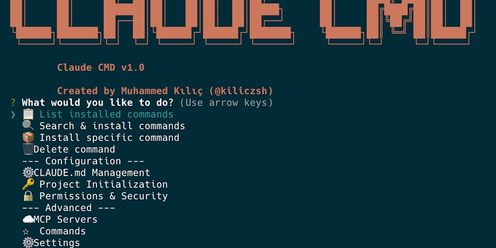 kiliczsh's tweet card. A comprehensive CLI tool for managing Claude commands, configurations, and workflows. Streamline your development process with AI-powered automation.