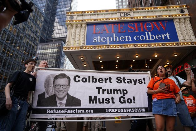 Independent_ie's tweet card. It’s the biggest shock to hit US television — and maybe even global TV — in years: why is Stephen Colbert’s number-one-rated late-night talk show being can...