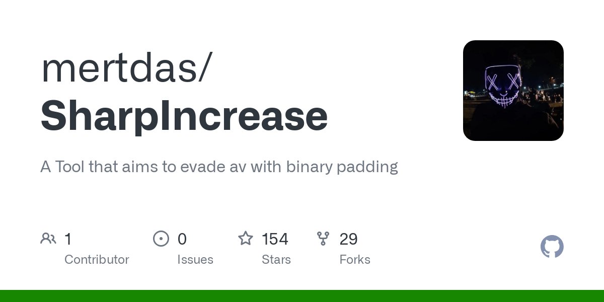 merterpreter's tweet card. A Tool that aims to evade av with binary padding. Contribute to mertdas/SharpIncrease development by creating an account on GitHub.