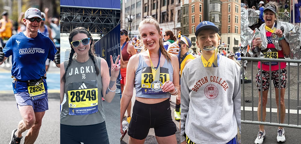 UMassChanGiving's tweet card. The 2025 UMass ALS Cellucci Fund Boston Marathon team raised nearly $100,000, an all-around win, with each runner far exceeding the goal set by the Cellucci Fund.