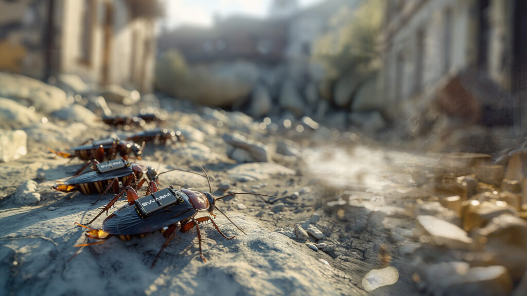 NextGen_Defense's tweet card. A cyborg cockroach is a live insect that can be remotely steered, collect real-time data, and communicate securely in cluttered or high-risk environments.