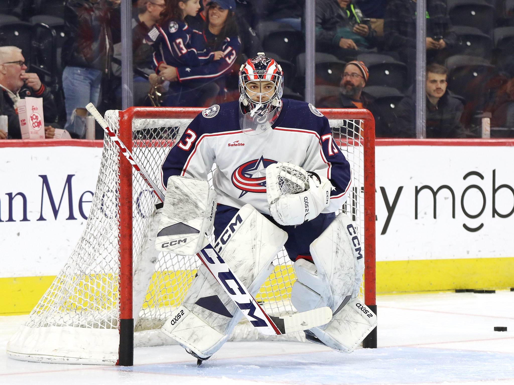 mark_scheig's tweet card. Jet Greaves deserves a real shot at being the Blue Jackets’ long-term starting goalie after a strong finish and years of progress.