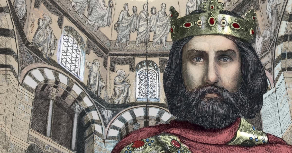 Figaro_Histoire's tweet card. ROME, LA GUERRE ET LA PAIX (9/9) - Pour le souverain et le pape Léon III, la chose est entendue : ce matin de Noël sera le jour de la restauration de l’Empire romain.
