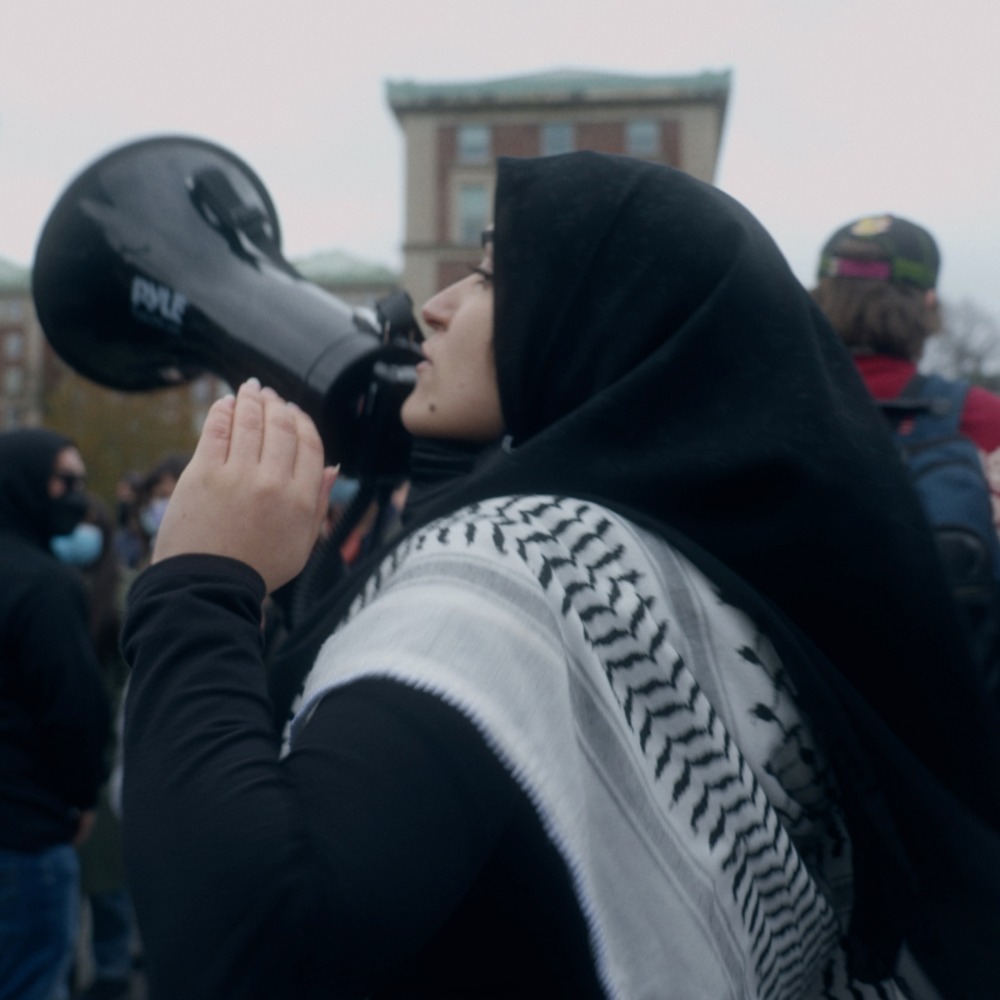 ExeterPsc's tweet card. The Encampments is a brave new documentary following the Palestine solidarity protests that erupted across US university campuses in 2024.