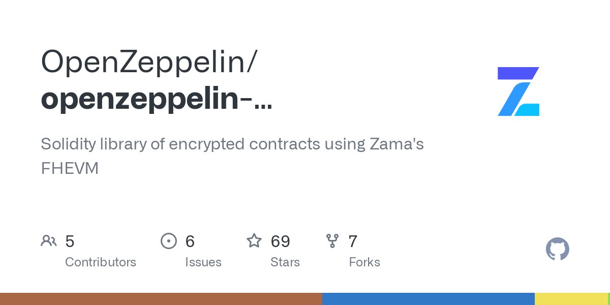 pashovkrum's tweet card. Solidity library of encrypted contracts using Zama's FHEVM - OpenZeppelin/openzeppelin-confidential-contracts