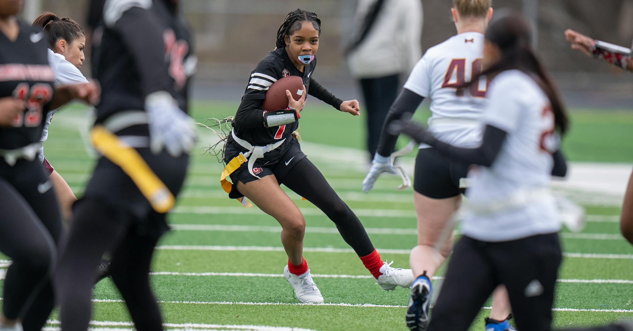 cassidyhett's tweet card. All seven Minneapolis public high schools added girls flag football teams in hopes of raising girls' athletic participation rates.
