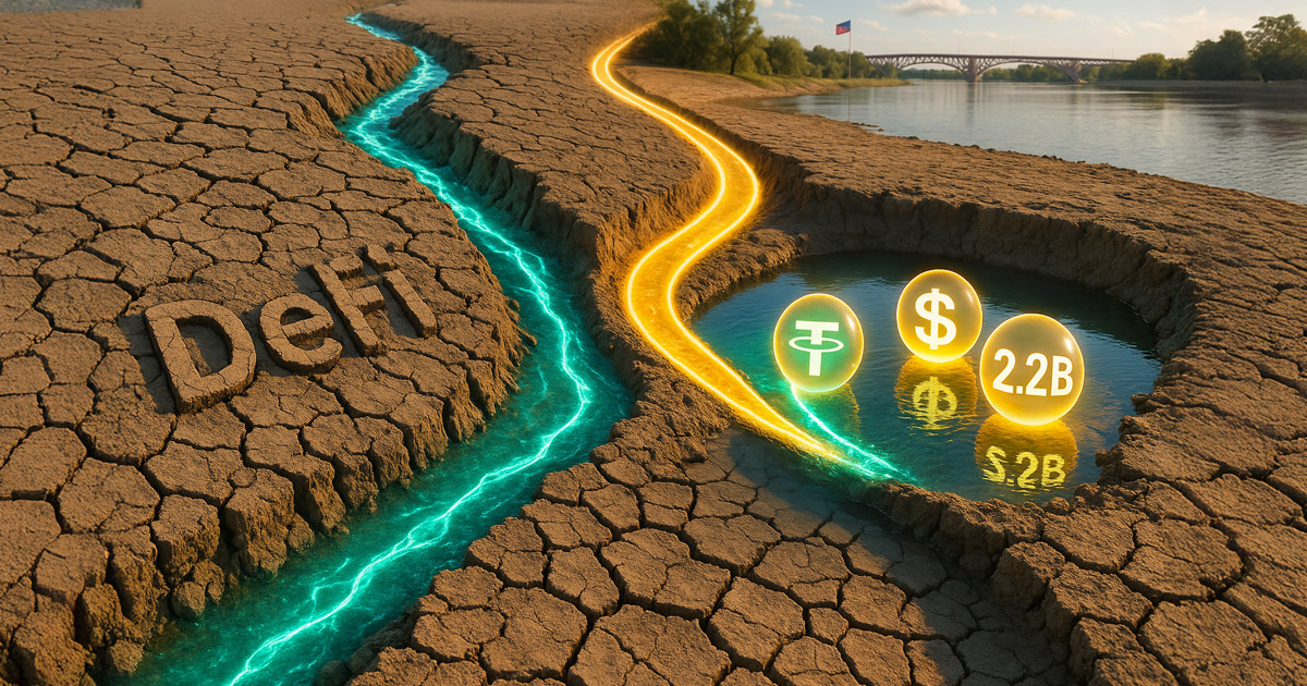 CryptoSlate's tweet card. The market added billions in stablecoins, but DeFi TVL dropped, signaling that capital isn’t leaving crypto—it’s just parked.