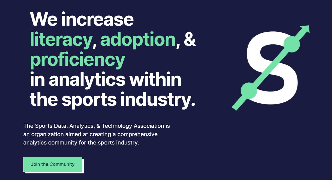 SportsDATAFeed's tweet card. The Sports Data, Analytics, & Technology Association is an organization aimed at creating a comprehensive analytics community for the sports industry.