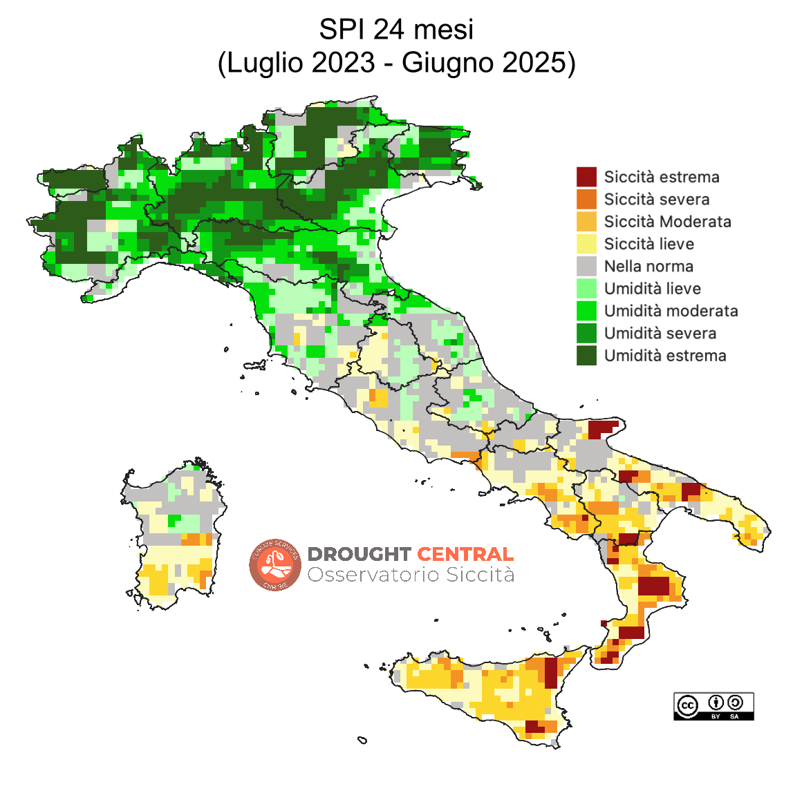 Droughtcentral's tweet card. Bollettino Giugno 2025 - Drought Central