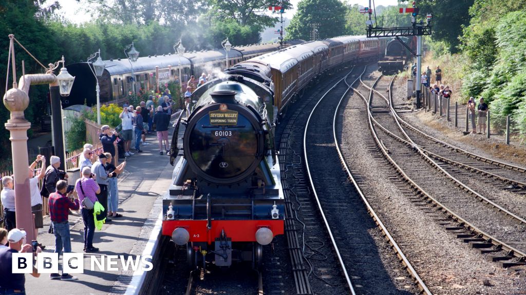 bbchw's tweet card. The locomotive is spending four days at the Severn Valley Railway after a major landslip.