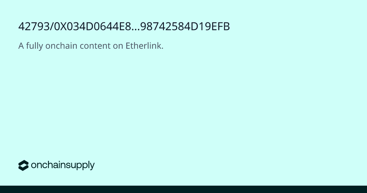 onchainsupply's tweet card. Let's onchain everything that bytes