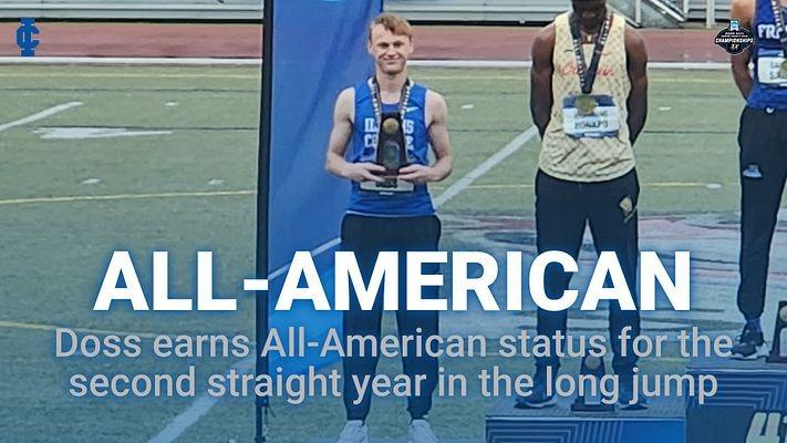 IC_Athletics's tweet card. llinois College's Dylan Doss earned All-American honors in the long jump for the second straight year during the first day of the NCAA Division III Outdoor Track and Field Championships at SPIRE...