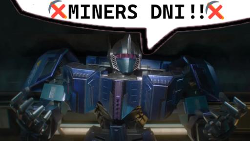 off_darkwing's tweet card. The Anti-Miner Gang (AMG) is a transformers server based around the TF:ONE character Darkwing, and the twitter parody account off_darkwing, join at discord.gg/darkwing | 602 members