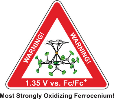 m_malischewski's tweet card. The synthesis and full characterization of the electron deficient ferrocene [Fe(C5H5)(C5(CF3)5)] and its ferrocenium salt is reported. An extreme redox potential of E1/2 = 1.35 V (versus Fc/Fc+)...