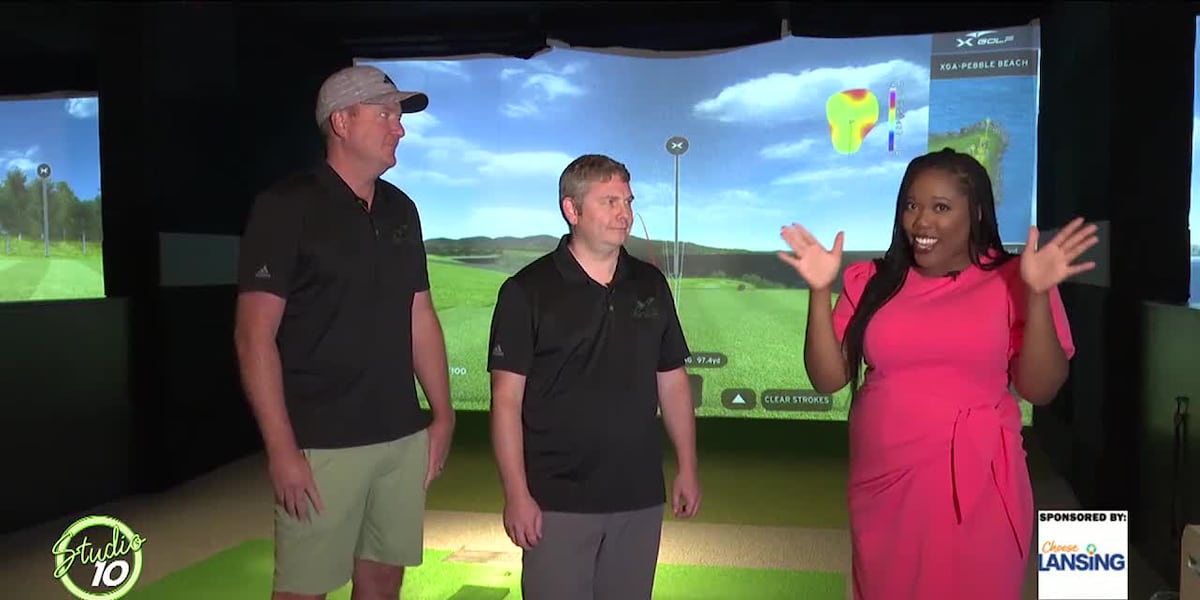 xgolflansing's tweet card. Studio 10 takes a visit at Lansing's Home for indoor golf.