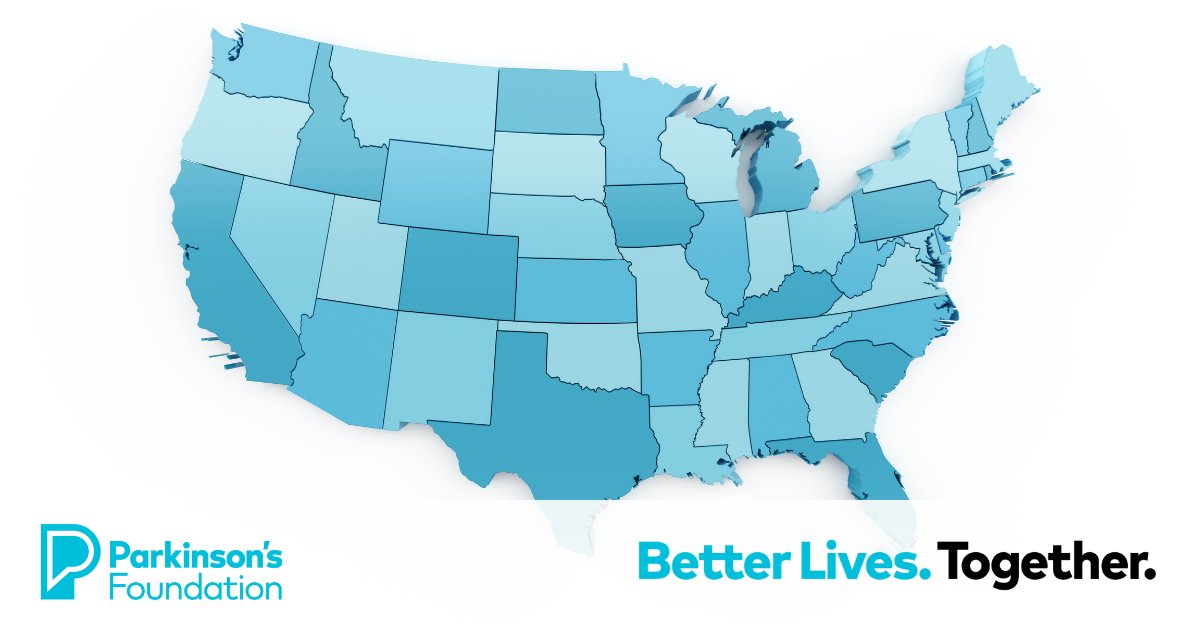 ParkinsonDotOrg's tweet card. Find Parkinson's Foundation resources on an interactive map.