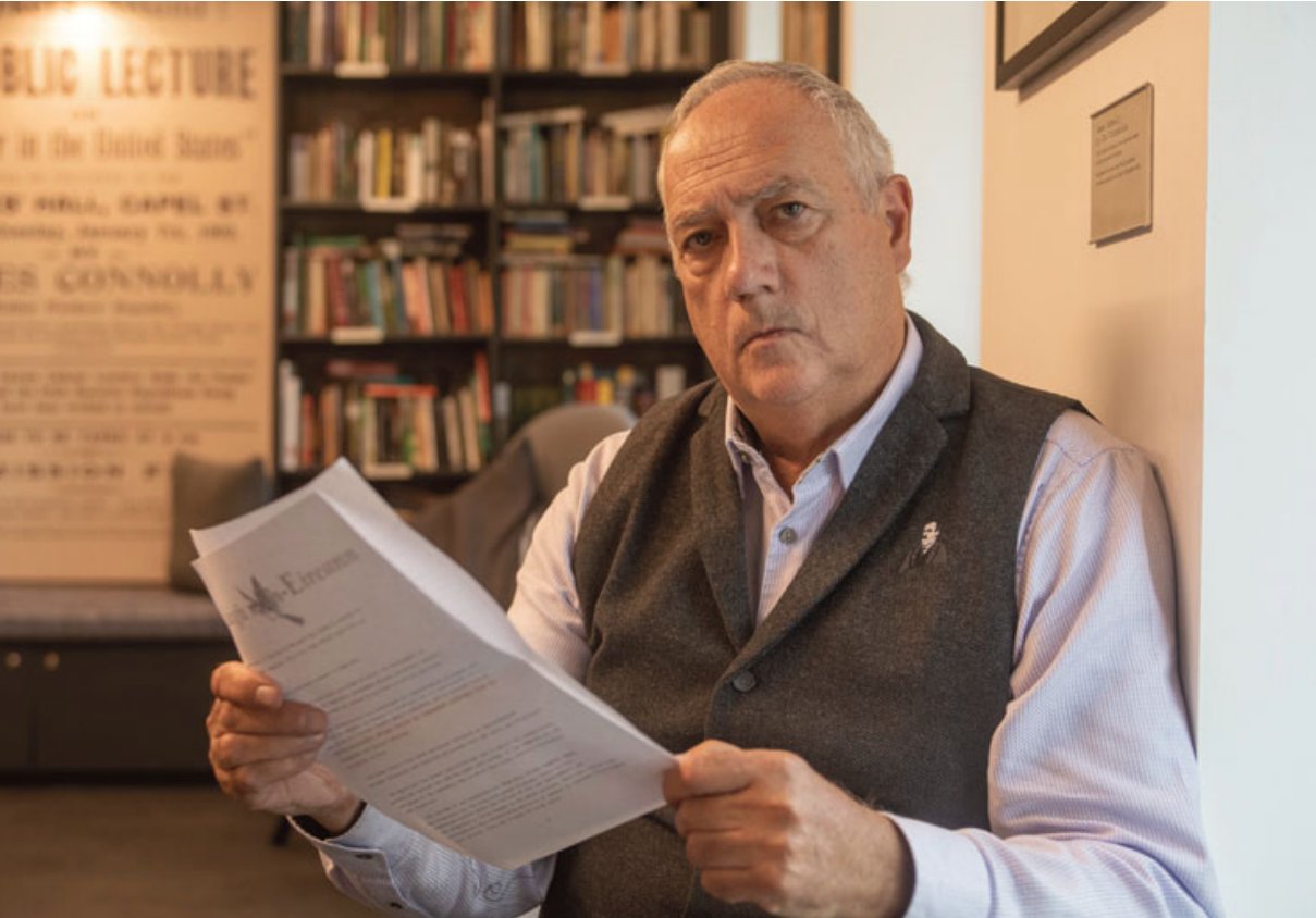 FOSFUSA's tweet card. "On July 28, 2005, the IRA formally declared an end to its armed campaign. "For me personally, I was asked to deliver that message.  I remember sitting my family down and explaining to them and said,...
