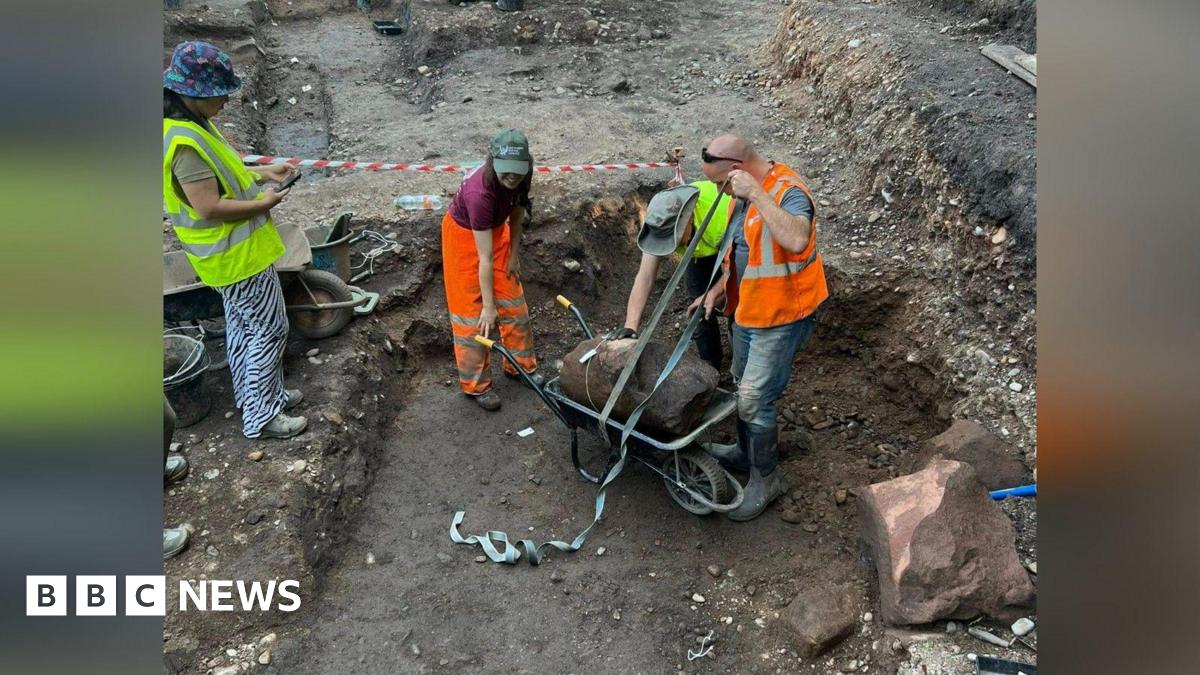 InstituteArch's tweet card. The piece is among items found by volunteers digging at cricket club in Carlisle.